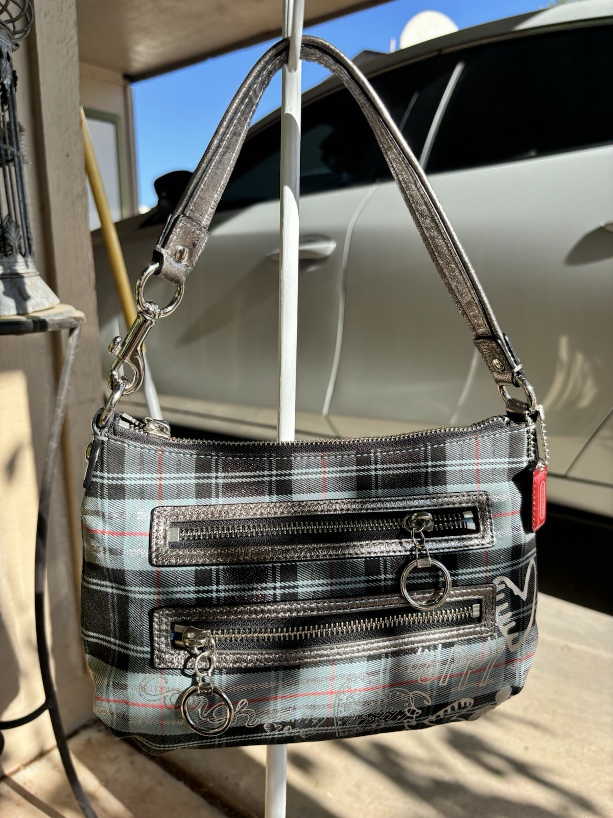 Coach Poppy Plaid Purse