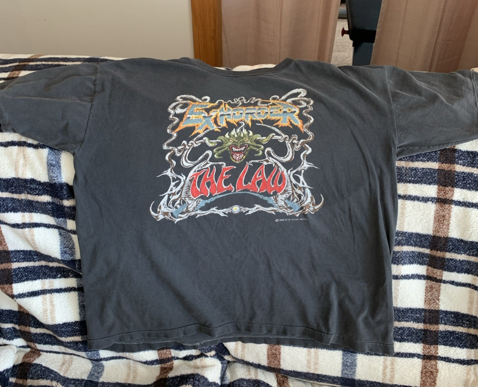 Vintage Exhorder - The Law T-Shirt ~ Large? - 1992 Blue Grape Merch.