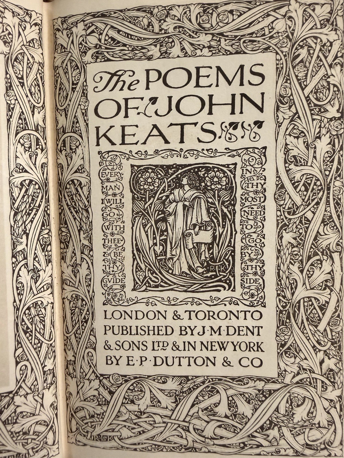 Antique 1906 Poems of John Keats Temple Classics Leather Bound Gilt Edges Ribbon