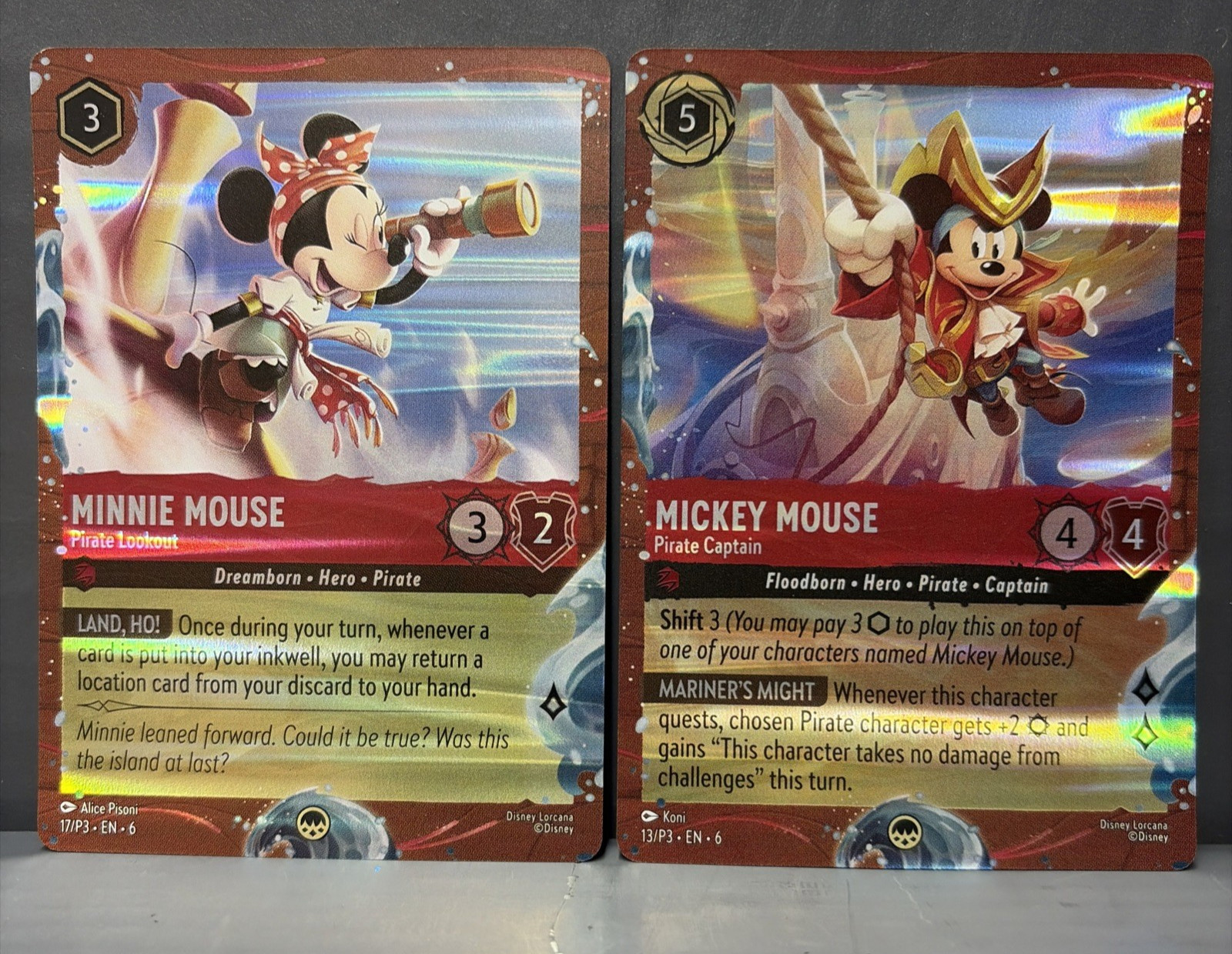 Disney Cruise Exclusive Lorcana P3 Mickey Minnie Mouse Promo Foil Cards EN6
