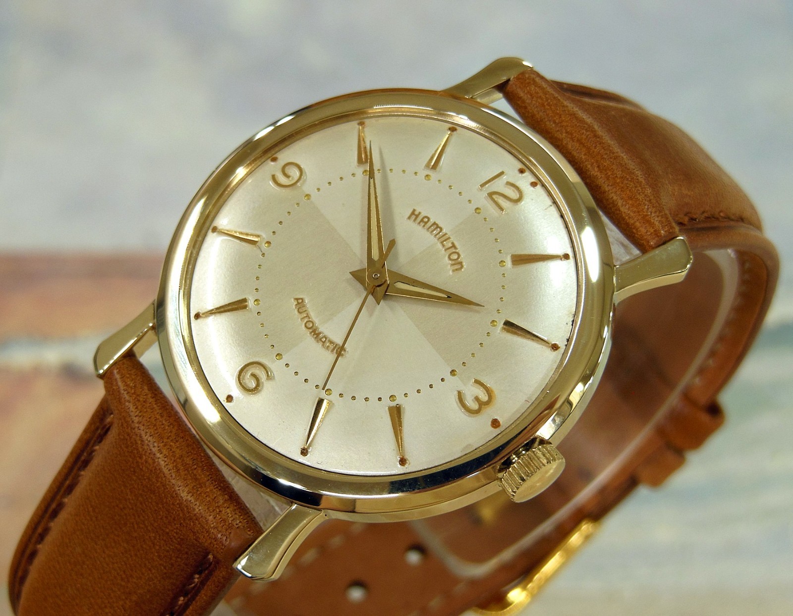 1950\'s Vintage Rare HAMILTON K-351, 10K SOLID Gold Case, Serviced and warranty