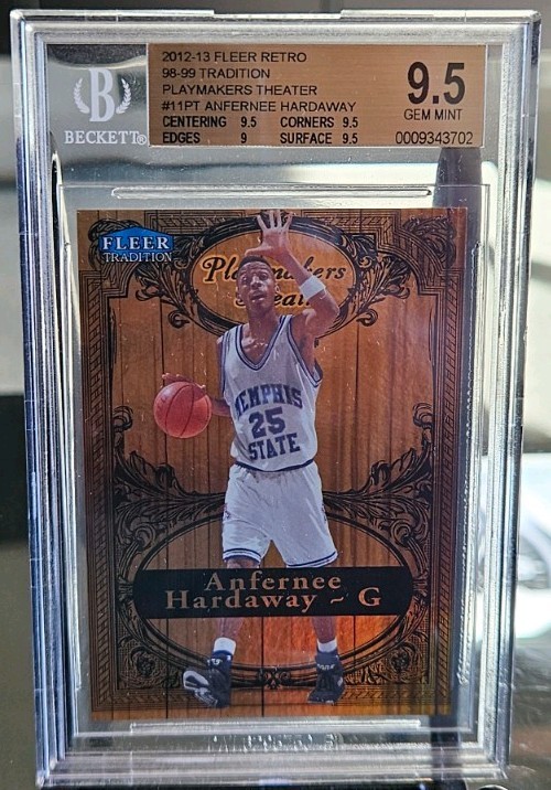 2012-13 Fleer Retro Anfernee Hardaway Playmakers Theatre 65/100 Bgs 9.5 Gem Mint