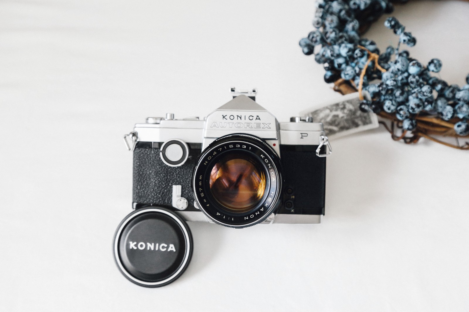 [Exc+4] Konica Autorex  P 35mm SLR Camera w/Hexanon 57mm f/1.4 Lens  From JAPAN