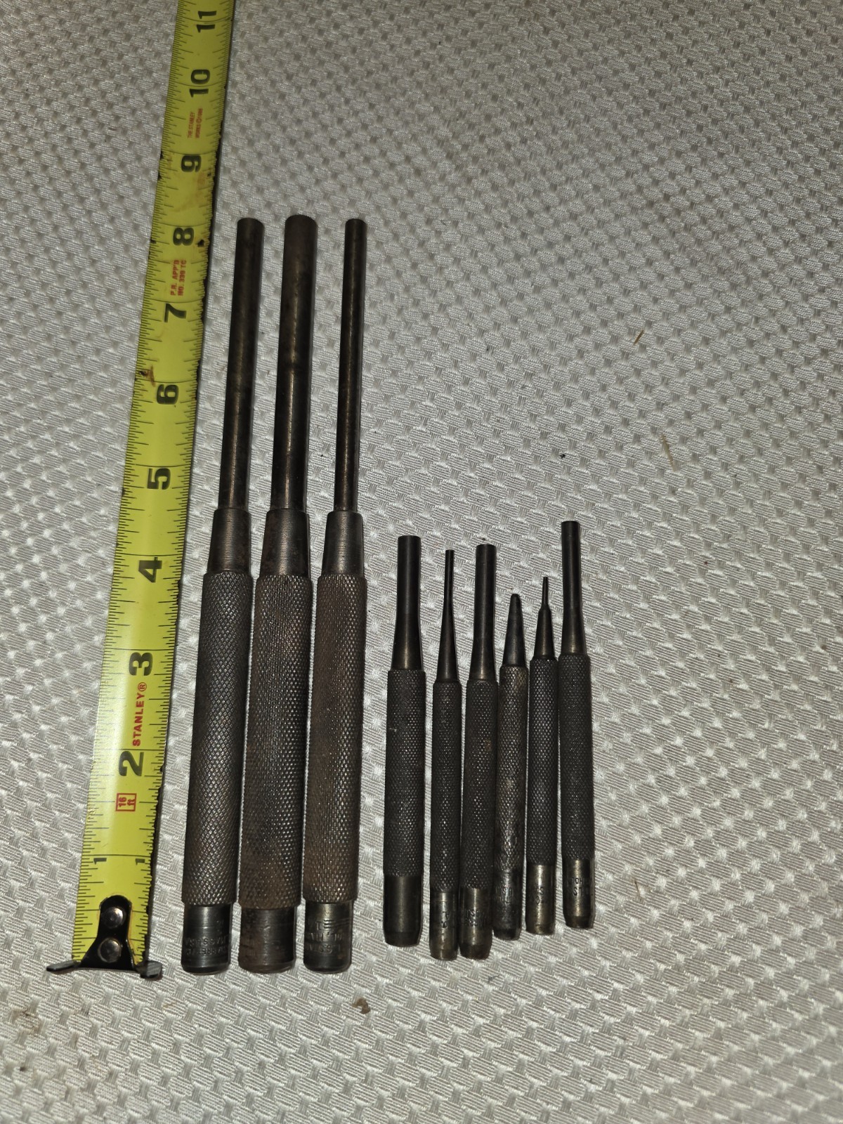 9 Vintage Starrett Center Punch Set . 9 Vintage Starrett Center Punch Set .