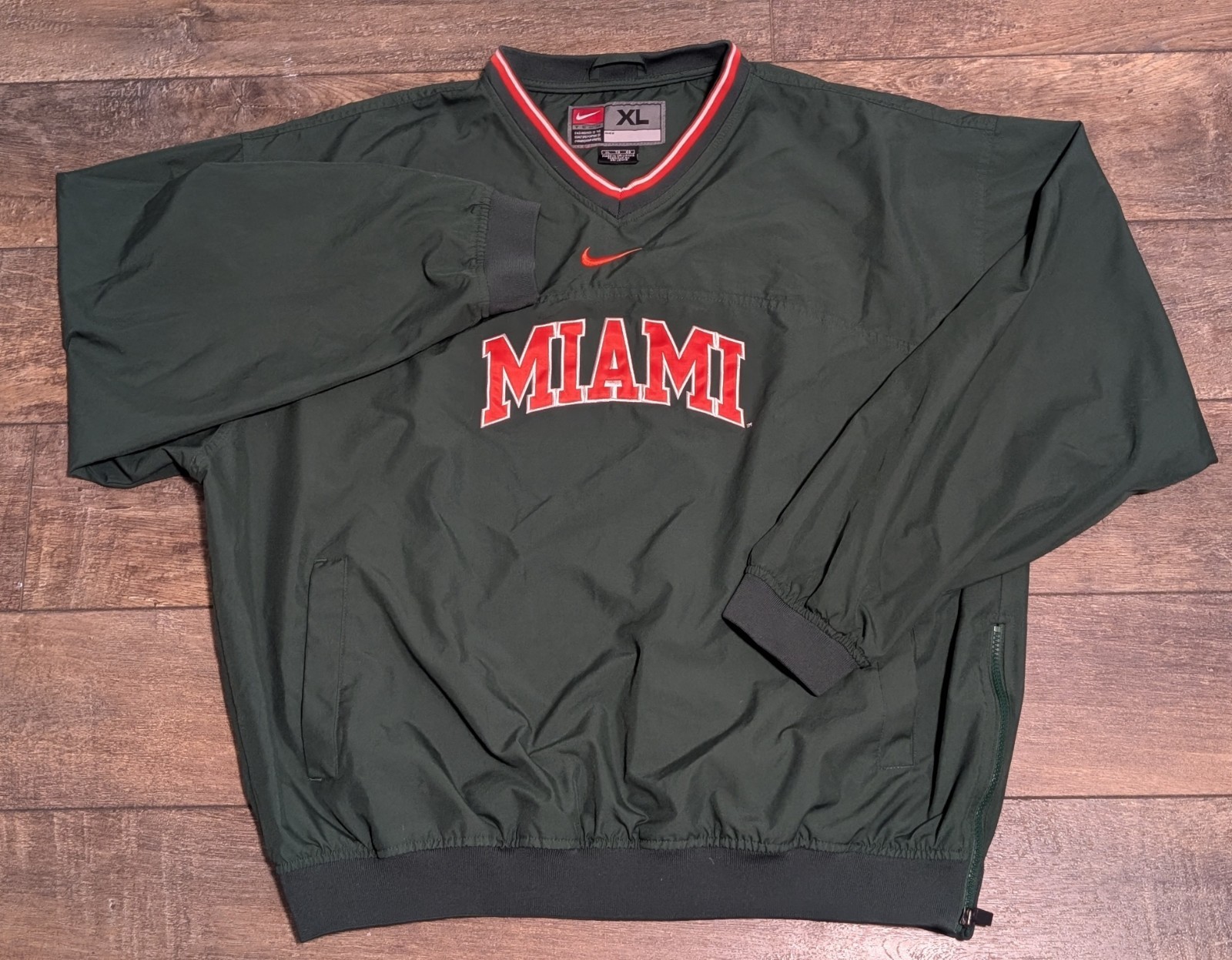 Miami Hurricanes Nike Team Pullover - Size Mens XL - Vintage - Green and Orange