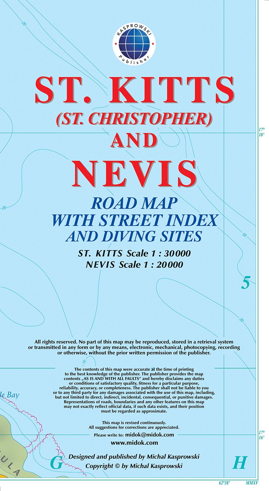 St. Kitts St. Christopher and Nevis Road Map 130K/20K St. Kitts St. Christopher and Nevis Road Map 130K/20K