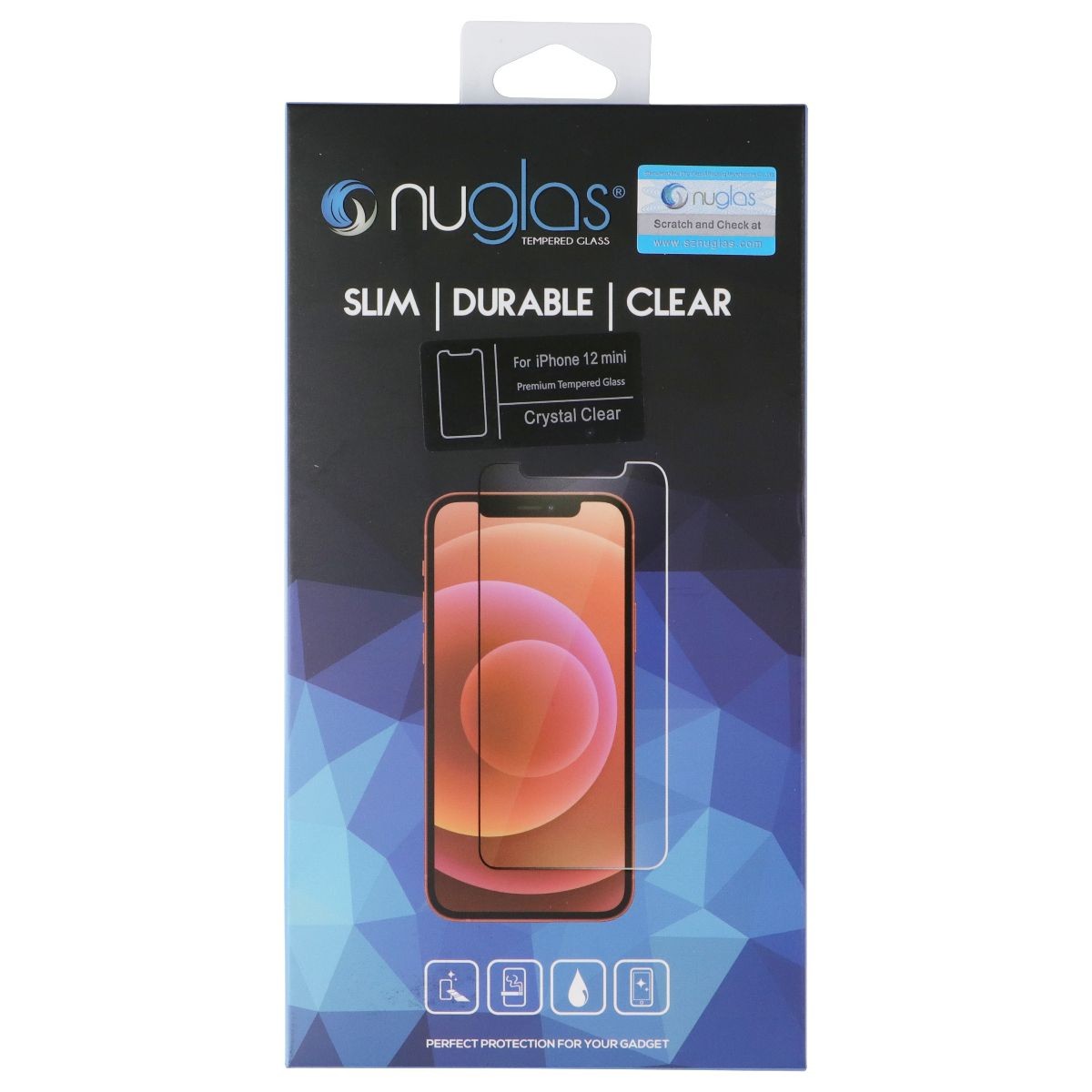Nuglas Tempered Glass Screen Protector for Apple iPhone 12 mini - Crystal Clear
