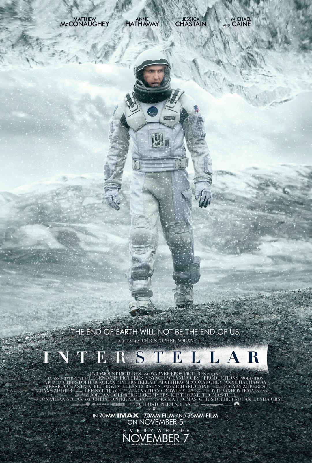 2014 Interstellar Movie Poster 11X17 Matthew McConaushey Anne Hathaway 🍿 2014 Interstellar Movie Poster 11X17 Matthew McConaushey Anne Hathaway 🍿