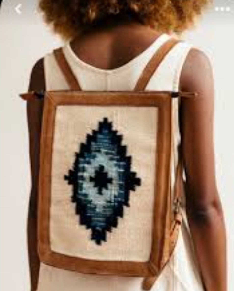 MZ Made Handwoven Zapotec Wool & Leather Backpack