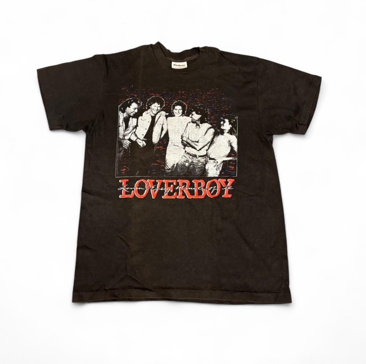 1986 Vintage LoverBoy Tour Tee Rock N Roll Grunge Black Sz L