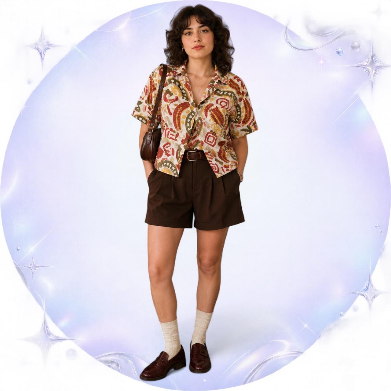 Vintage Giovelli Abstract Geometric Button-Up Shirt