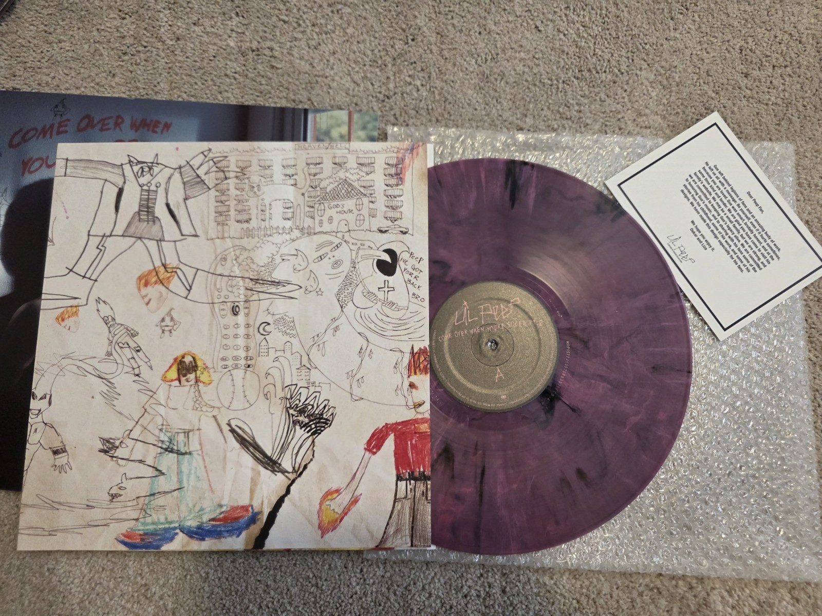 Lil Peep - Come Over When You\'re Sober, Pt. 2 LP Birthday Pink Marble Lil Peep - Come Over When You\'re Sober, Pt. 2 LP Birthday Pink Marble