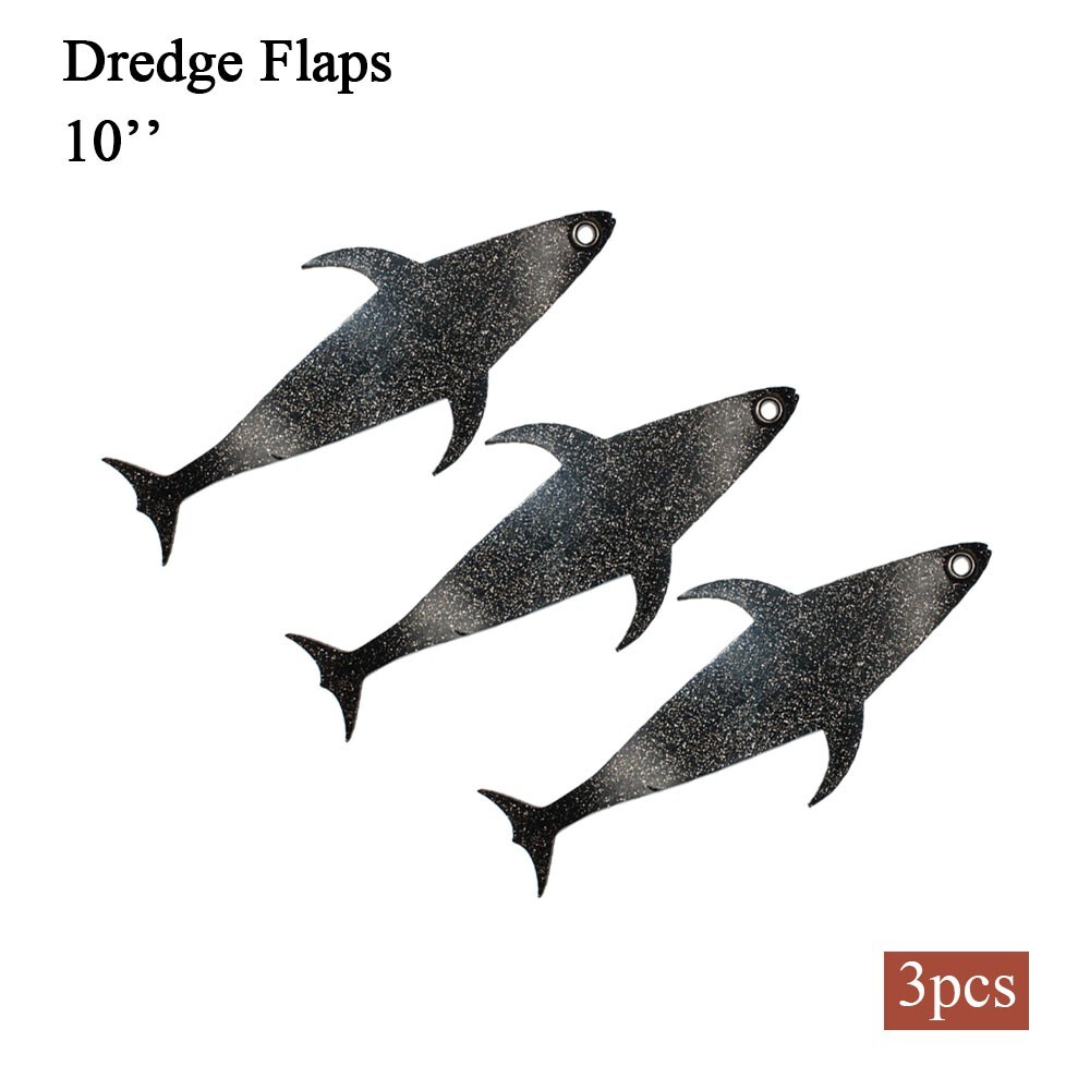 3Pcs New Sequins Tuna Mudflap Fishing Dredge Teaser Component 10\'\'/13\'\'/16\'\'