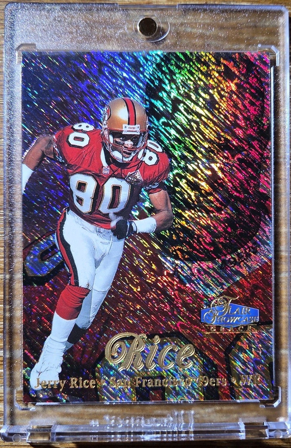 1998 Flair Showcase JERRY RICE RAINBOW REFRACTOR ROW 1 HOLO RARE 49ers - Mint 1998 Flair Showcase JERRY RICE RAINBOW REFRACTOR ROW 1 HOLO RARE 49ers - Mint