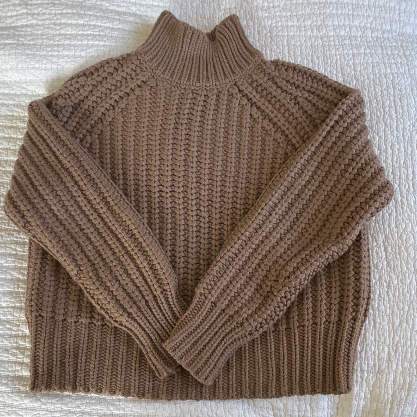 Vince Chunky Knit Wool And Cashmere Turtleneck Sweater M