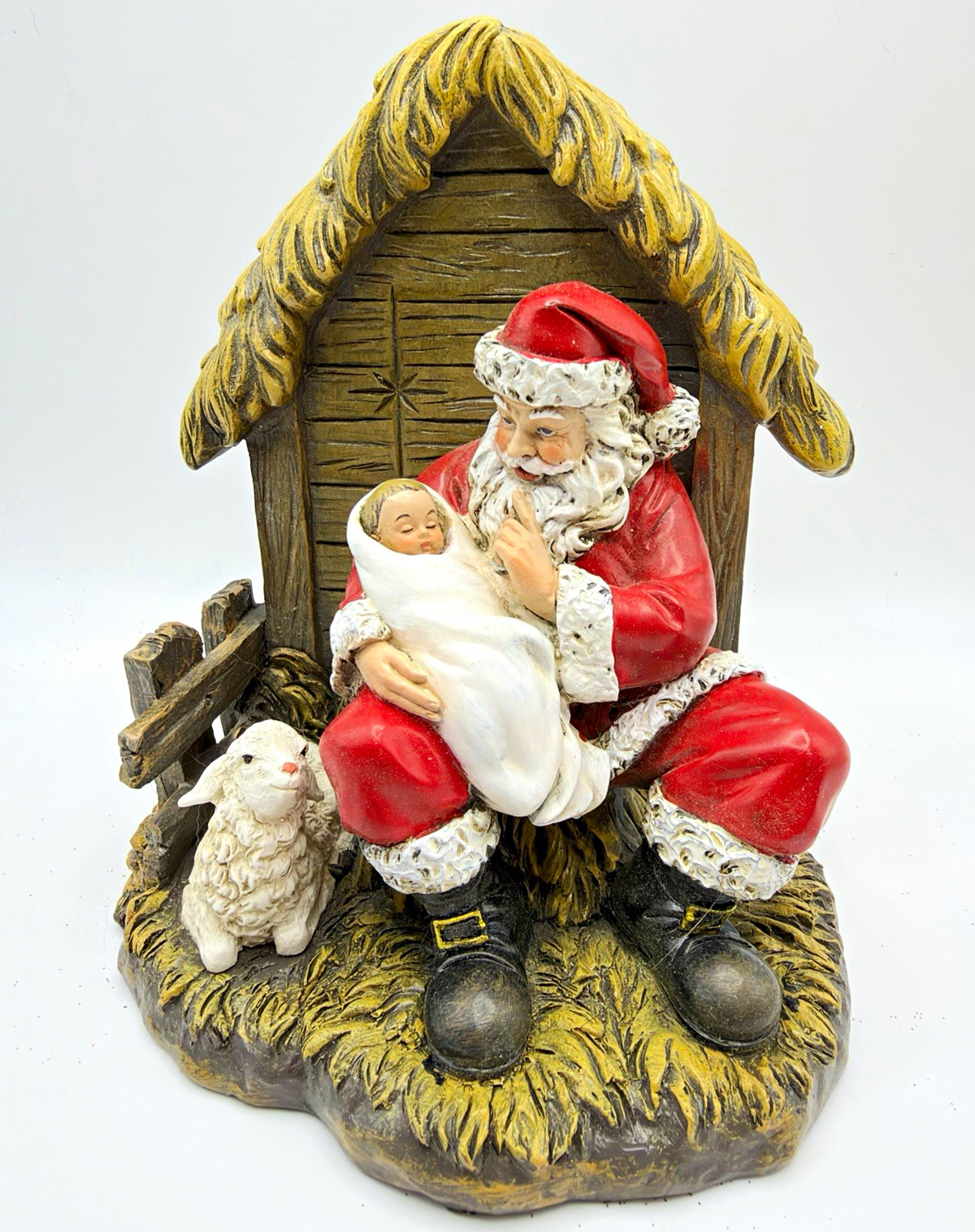 Roman Santa Claus Holding Jesus & Lamb Christmas Figurine Hand Painted 7 in 2020 Roman Santa Claus Holding Jesus & Lamb Christmas Figurine Hand Painted 7 in 2020
