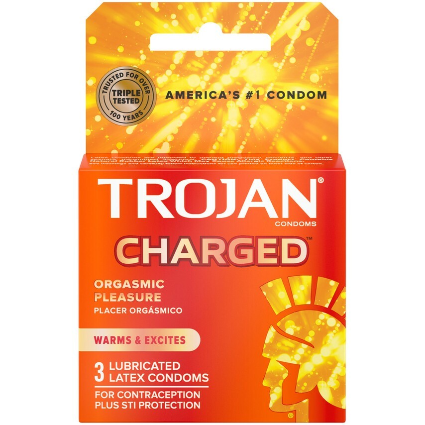 Trojan Charged Orgasmic Pleasure Warming Intensified Lubricated Condoms - 3 Pack Trojan Charged Orgasmic Pleasure Warming Intensified Lubricated Condoms - 3 Pack