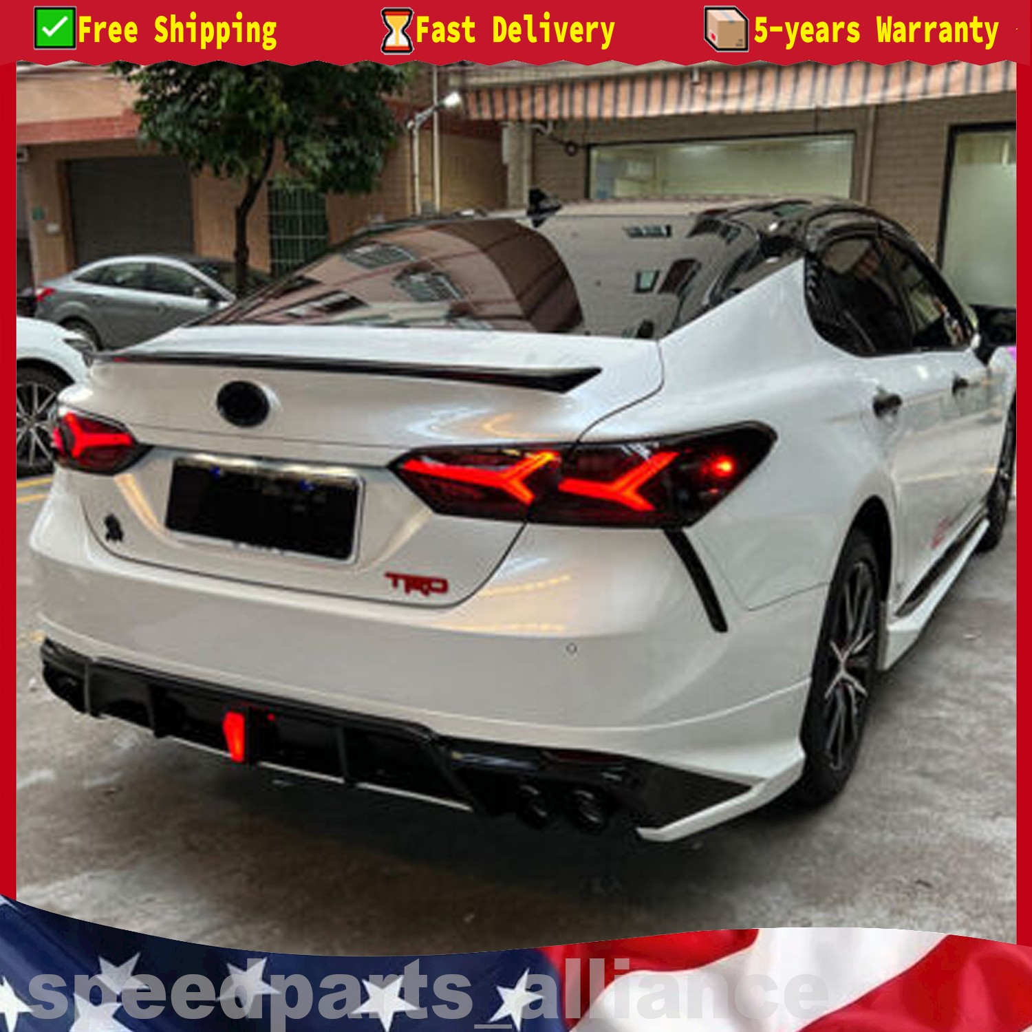 2X Smoke Brake Lamp LED Tail Lights For Toyota Camry Sedan 2018-2024 Lexus Style