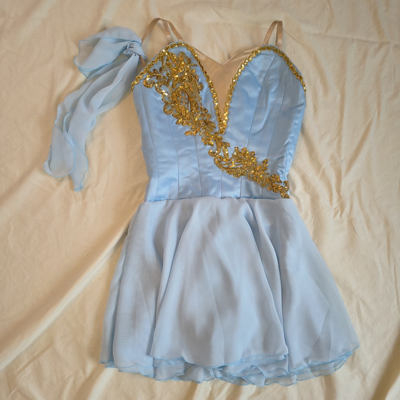 Professional Ballet Tunic Costume Talisman Cupid Blue Gold Dance Dress
