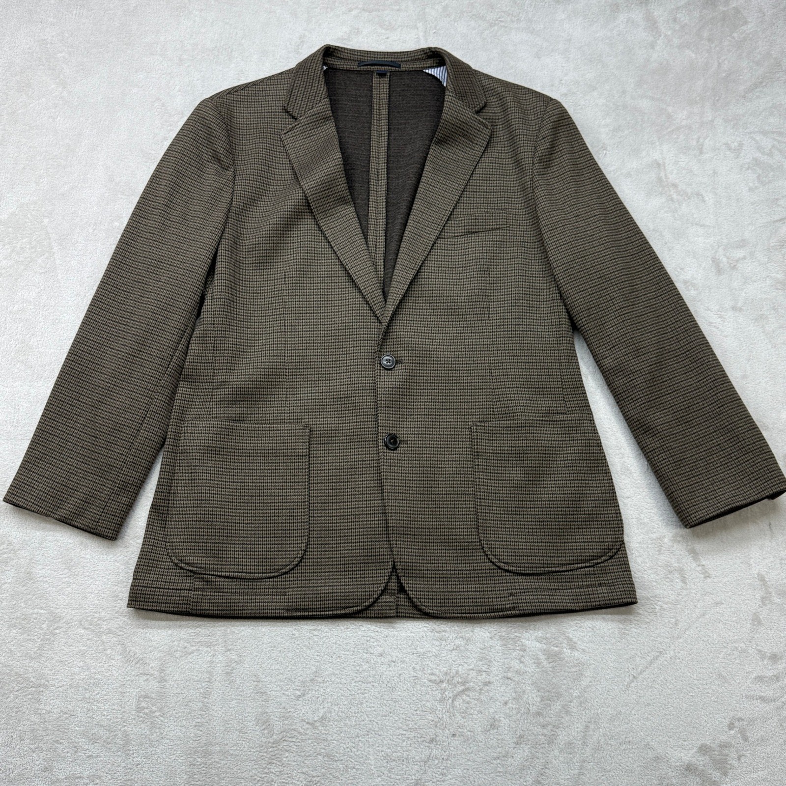 J.Crew Thompson Blazer Mens 44R Brown Houndstooth Unconstructed Sport Coat CO986