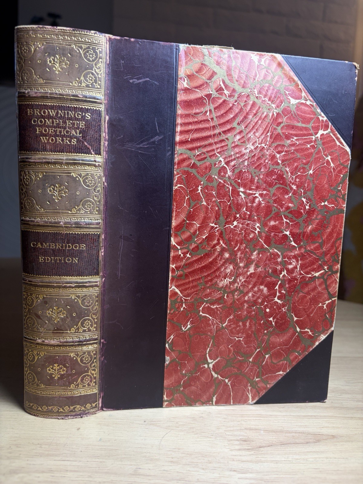 Robert Browning Complete Poetic Dramatic Works 1895 Cambridge Ed Leather Gilt VG