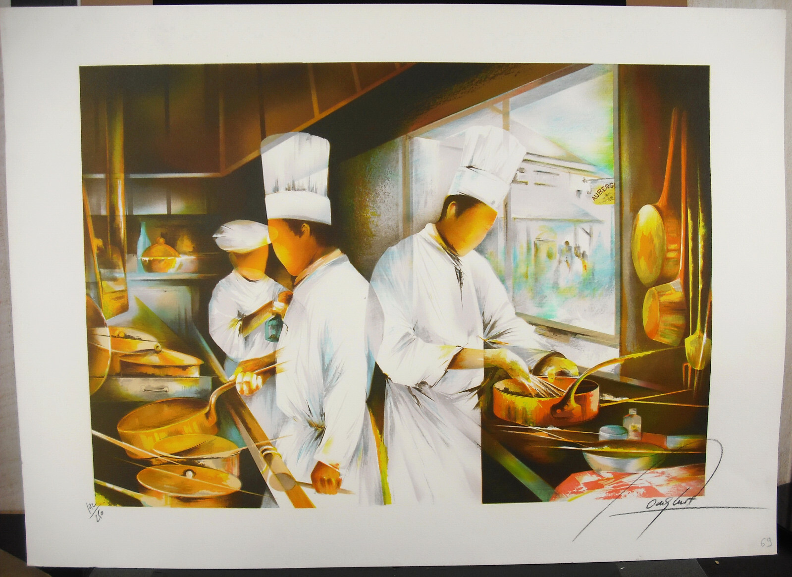 Raymond Chicken French Cooks 1980 Signed Print & Numbered 192 / 250