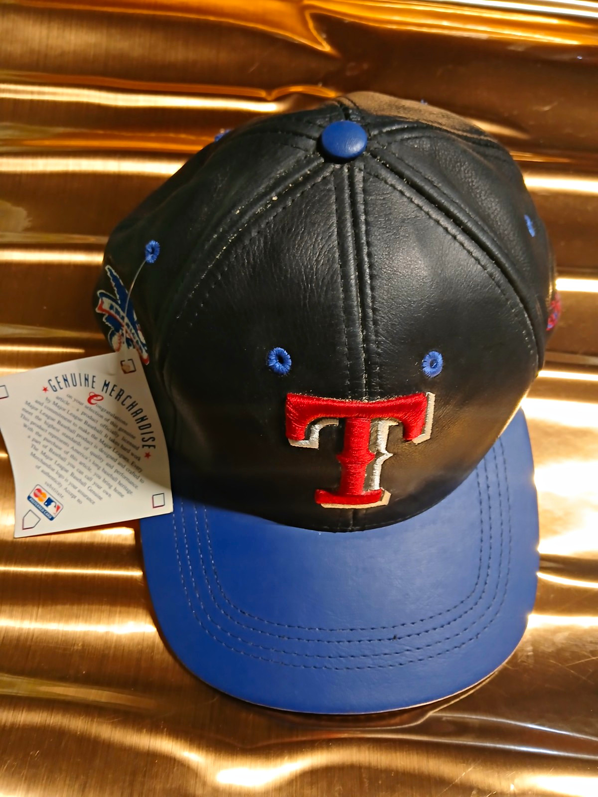 Vintage 90s LOGO Texas Rangers MLB Baseball Cap Adjustable Strap NWT Vintage 90s LOGO Texas Rangers MLB Baseball Cap Adjustable Strap NWT