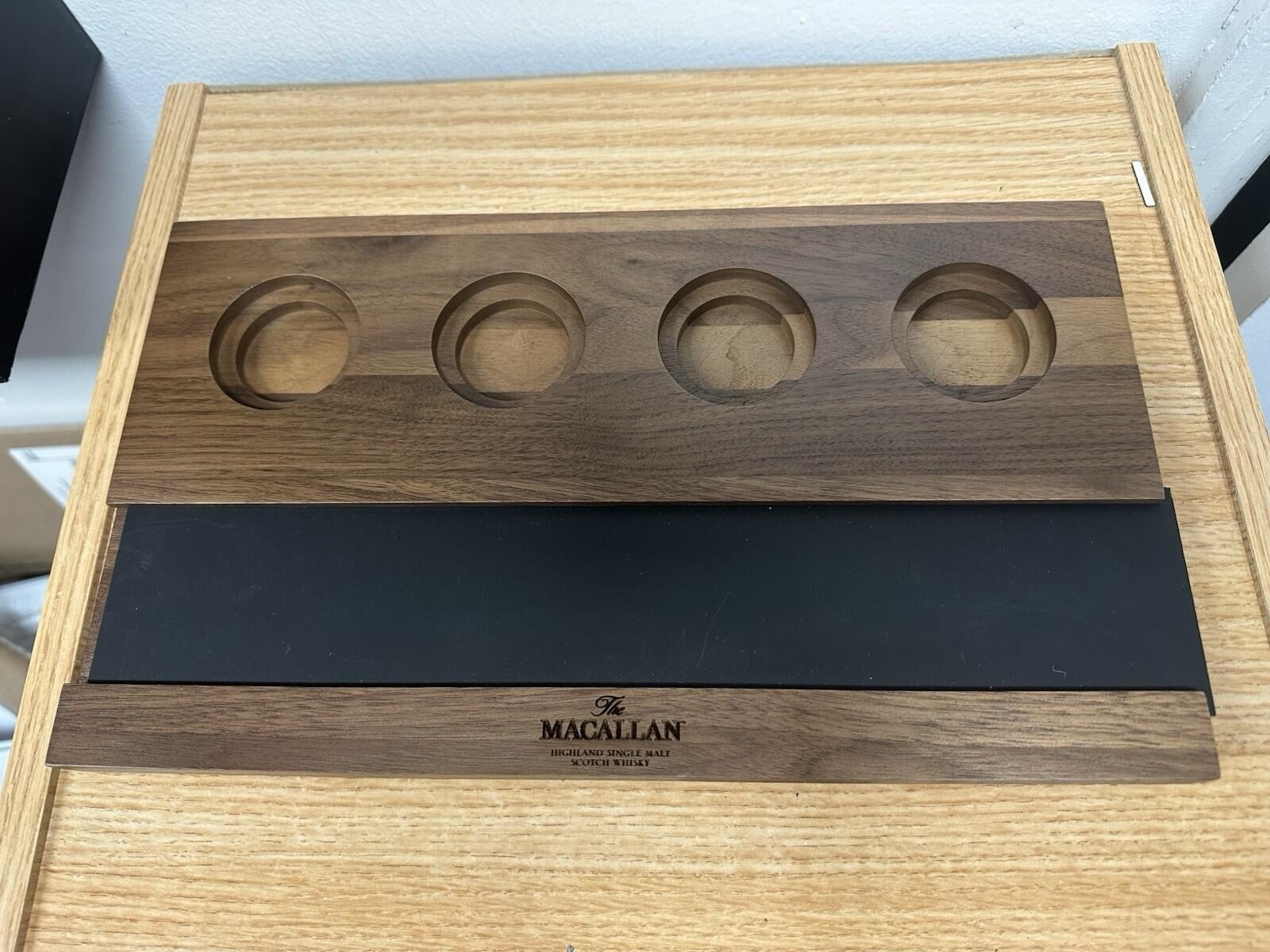The MACALLAN Highland Scotch Whisky Wood Flight Board The MACALLAN Highland Scotch Whisky Wood Flight Board