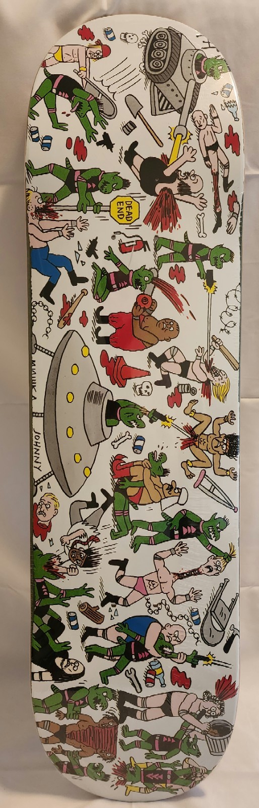Mishka NYC x Johnny Ryan - Wrestlers vs Aliens Skateboard Deck Size 8.25\