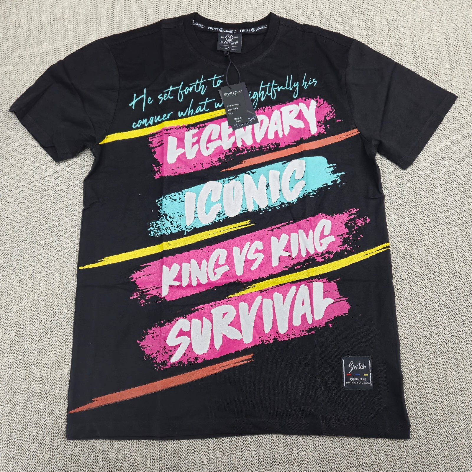 Switch Remarkable Shirt Men Large Black Legendary Iconic King Hip Hop Streetwear Switch Remarkable Shirt Men Large Black Legendary Iconic King Hip Hop Streetwear
