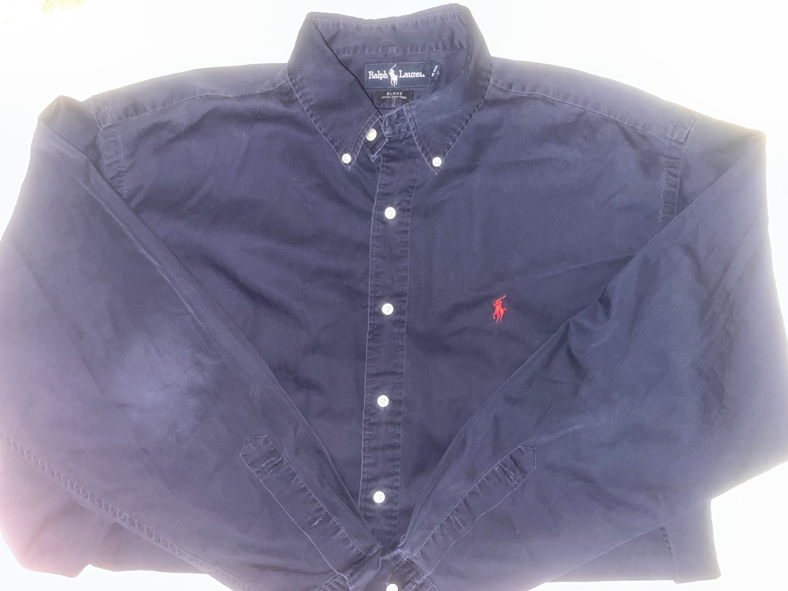 Vintage Ralph Lauren Mens Linen Navy Blue Button-Up Shirt Size X-Large Vintage Ralph Lauren Mens Linen Navy Blue Button-Up Shirt Size X-Large