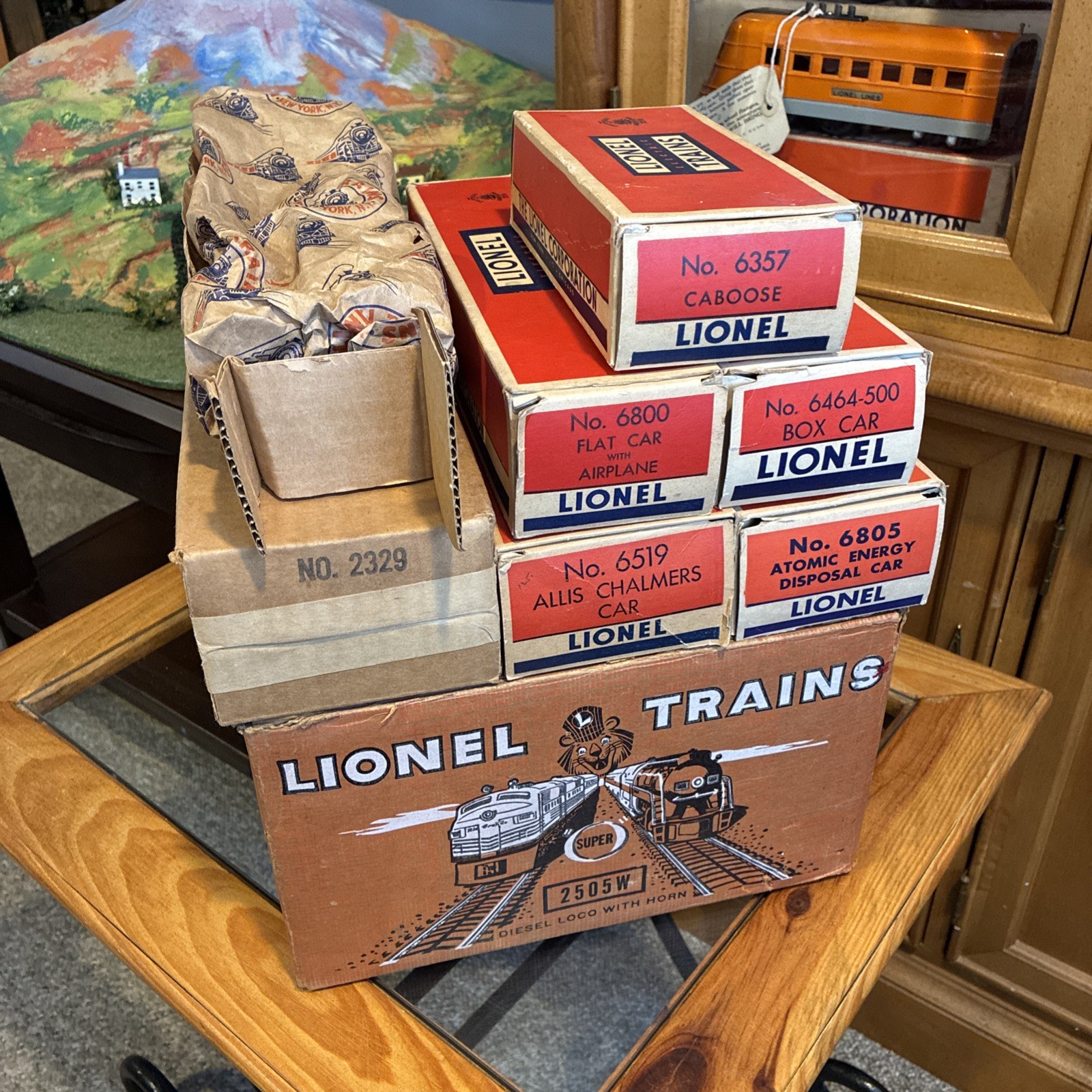 Rare Set Box~Lionel Postwar 1958 (2505W) Virginian 2329 Rectifier Set~Boxes Only