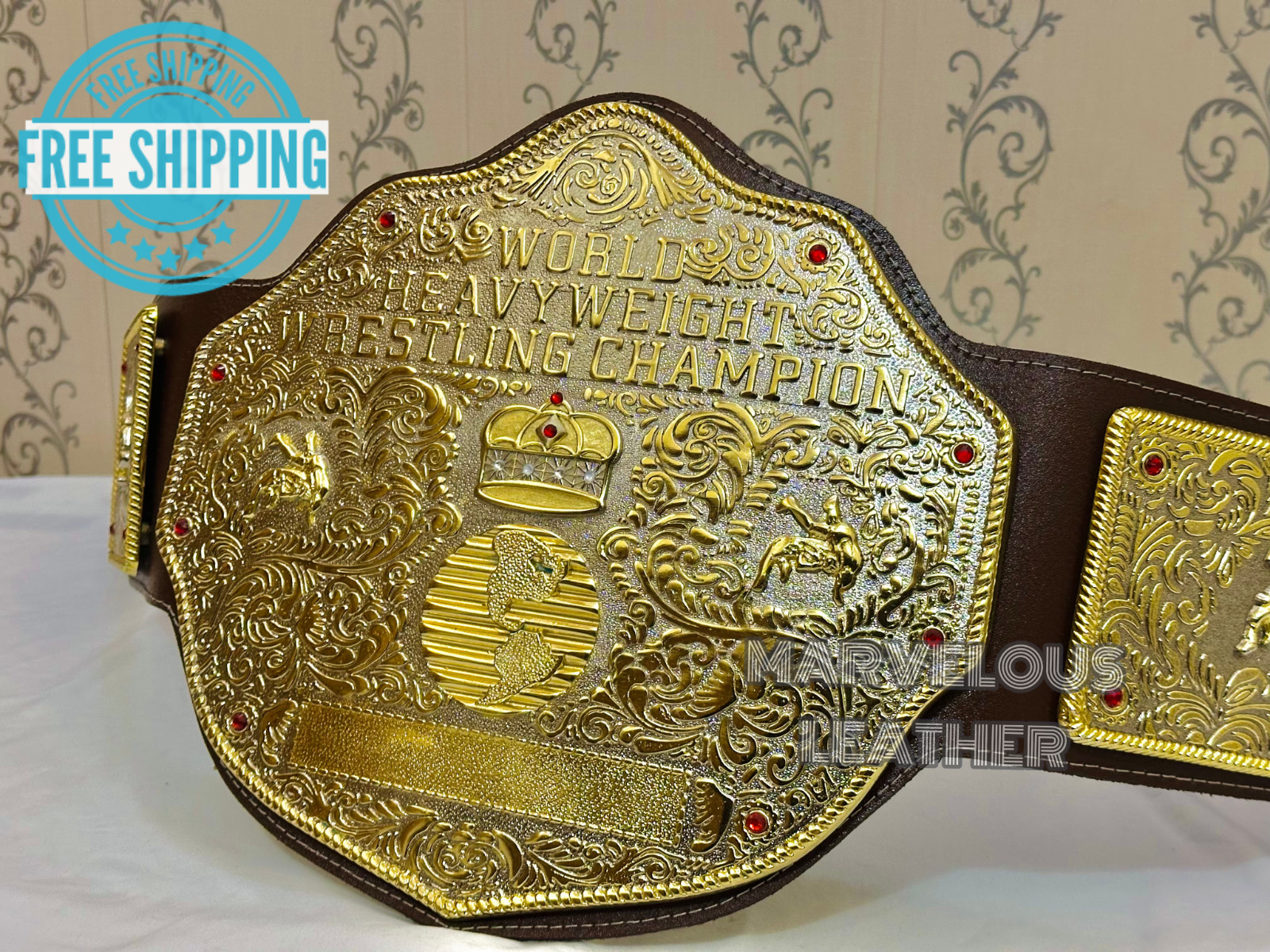 World Heavyweight Big Gold Championship Replica Belt Adult 6mm Thick Diecast