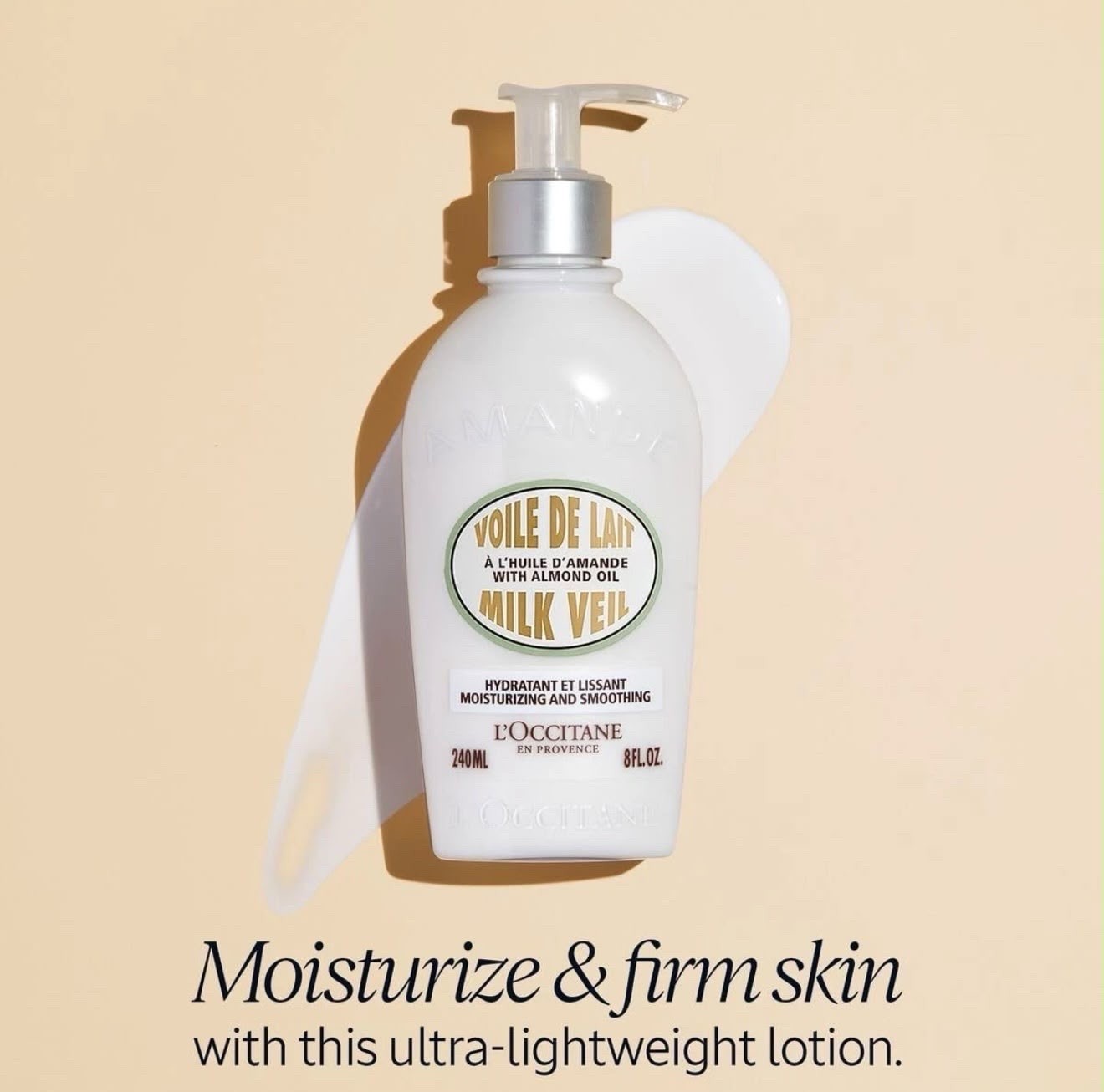 L\'Occitane Almond Milk Veil 8.1 oz  Moisturizing Smoothing Skin Care NEW