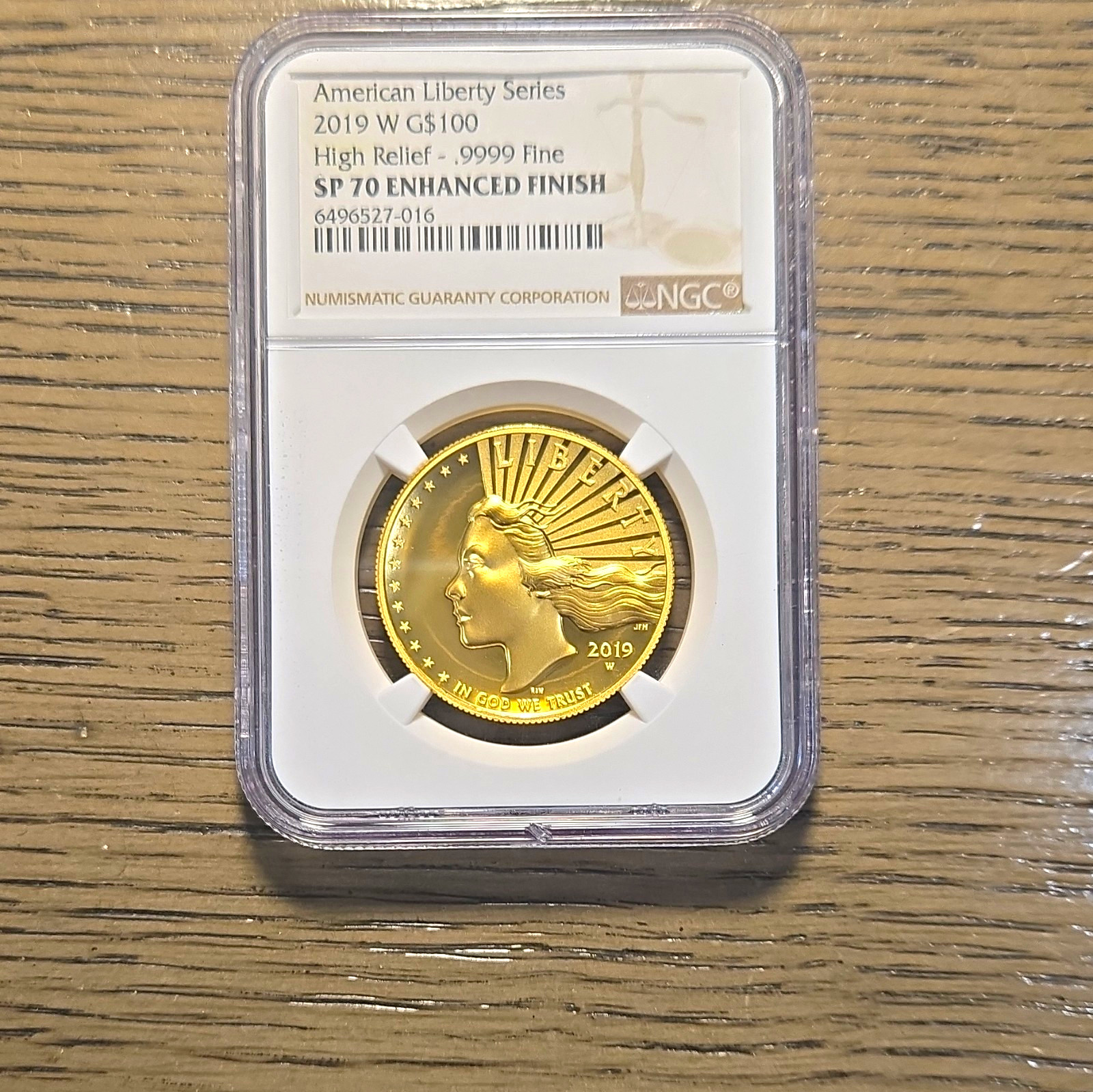 American Liberty Series 2019-W $100 Gold Enhanced Finish .9999 NGC SP70 American Liberty Series 2019-W $100 Gold Enhanced Finish .9999 NGC SP70