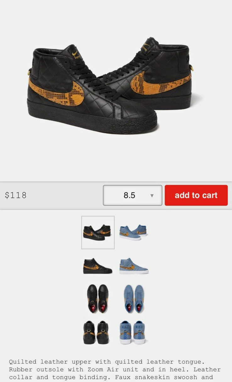 Nike SB Blazer Mid Black Skateboarding Shoes US 8.5 Medium (D, M) Nike SB Blazer Mid Black Skateboarding Shoes US 8.5 Medium (D, M)