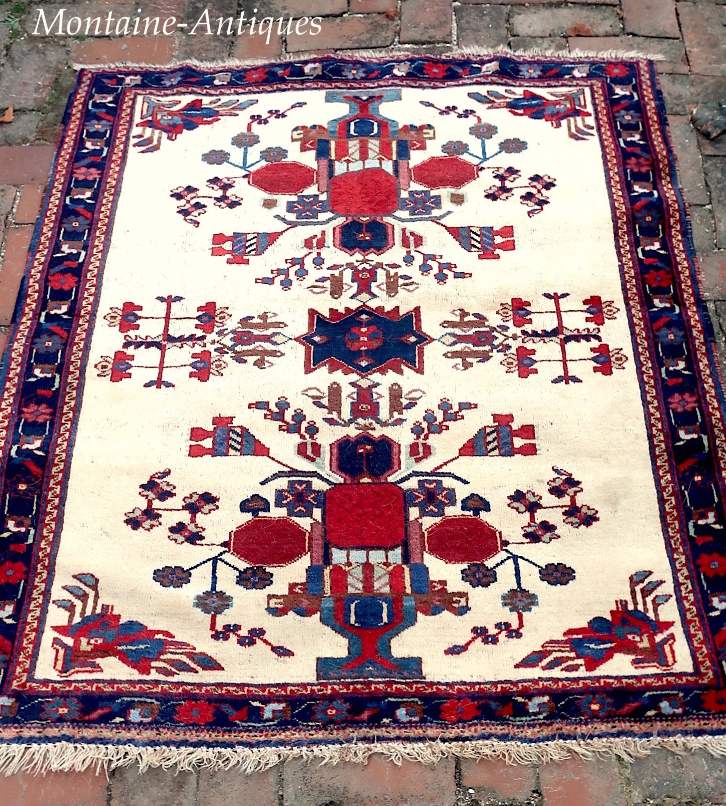 Rare White Field Afshar circa early 1900s