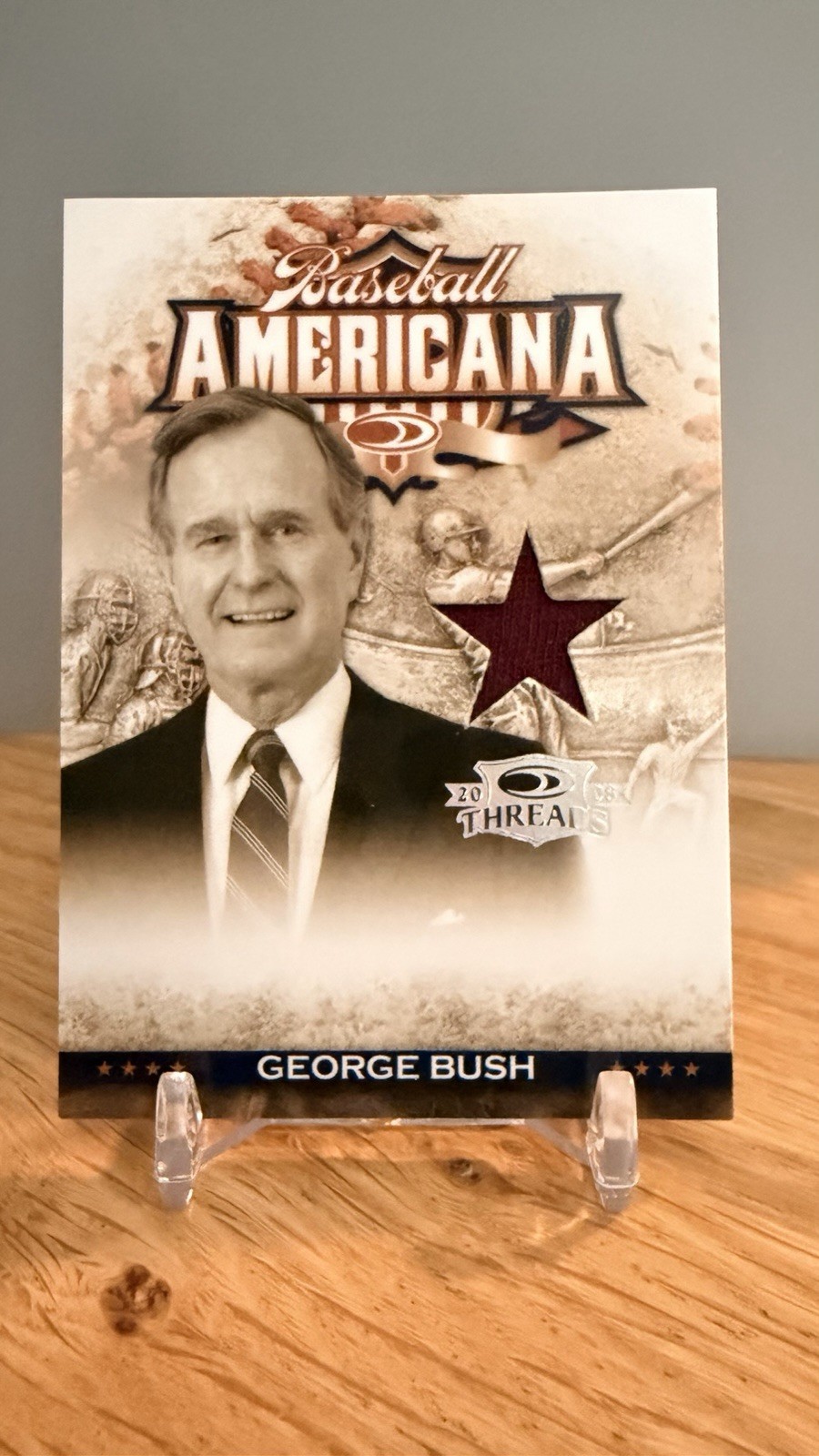 President George Bush 2008 Donruss Threads Americana Relic /250 Jersey Baseball