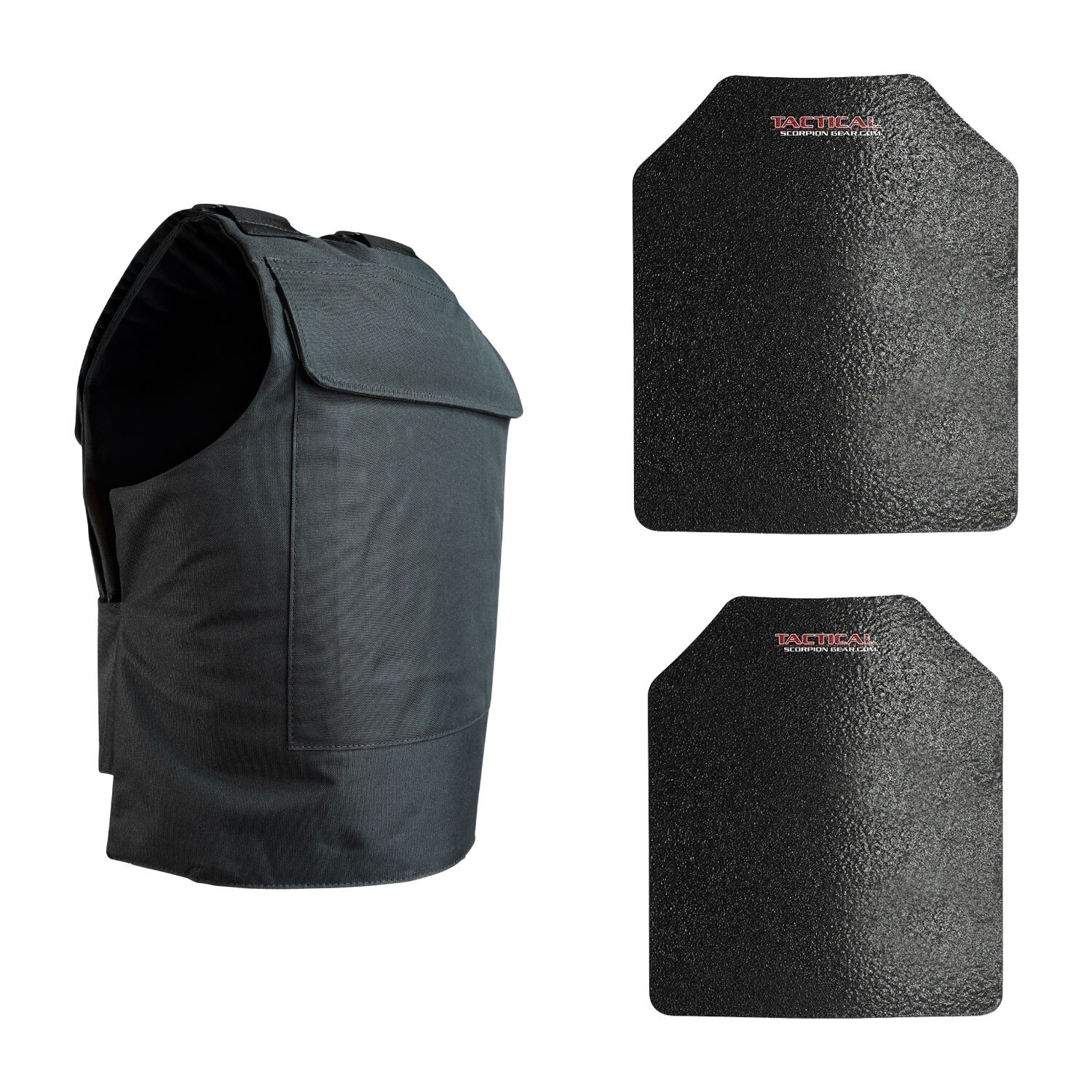 Level III AR500 Steel Body Armor Complete With Lightweight Vest - Black