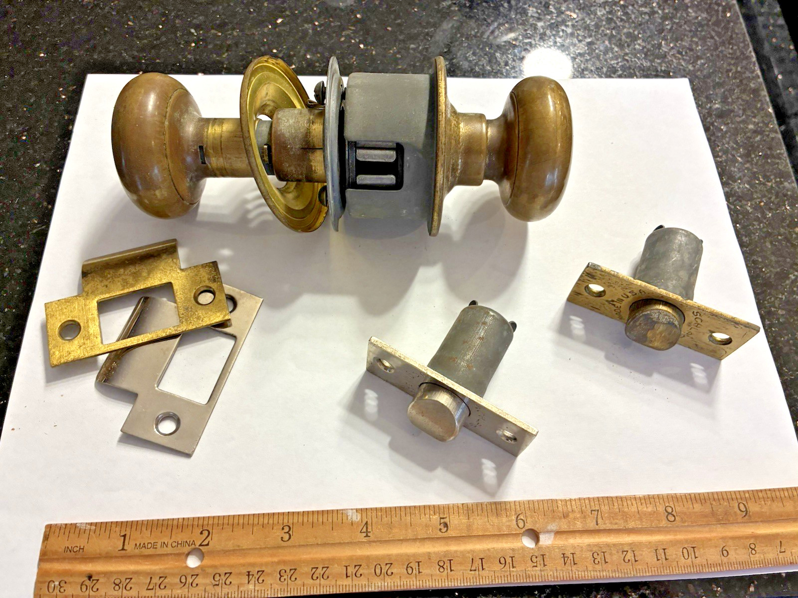 VINTAGE SCHLAGE DOOR HANDLE SET - SOLD AS IS