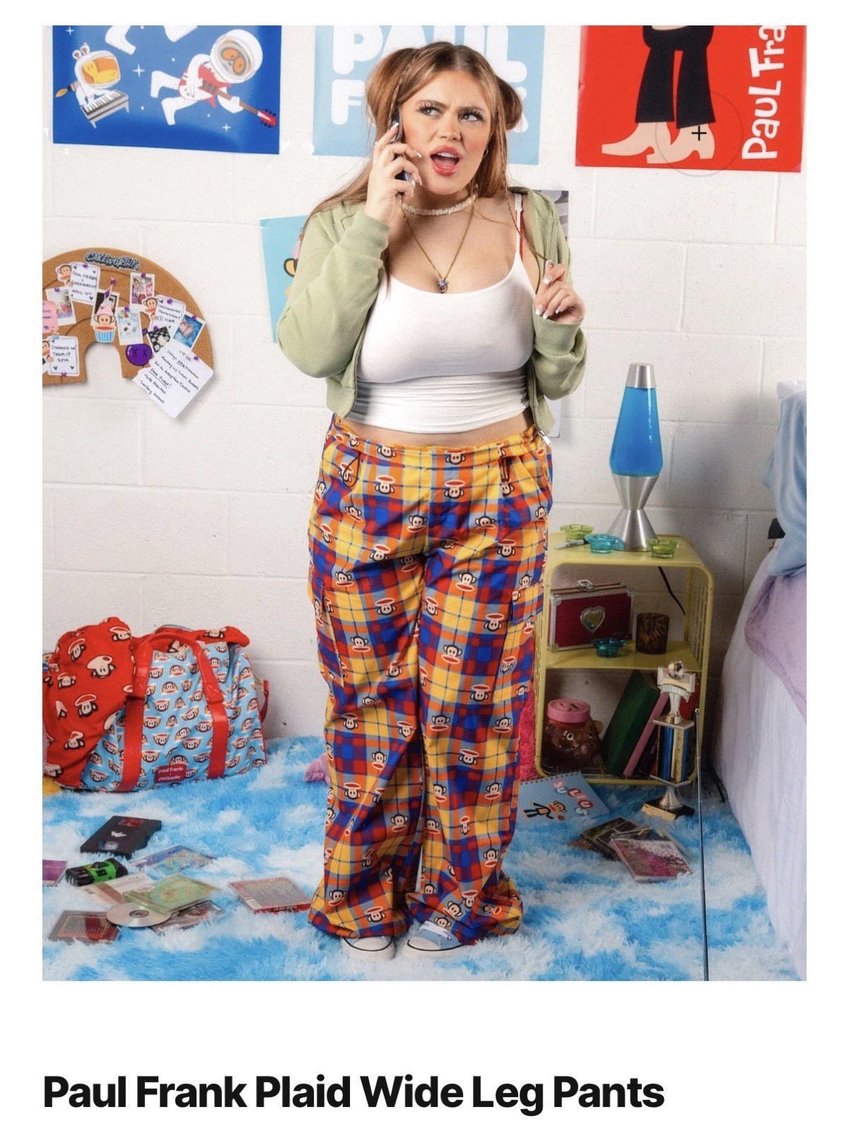 Paul Frank Julius Wide Leg Pants 4XL Cakeworthy X New Colorful Unisex Drawstring