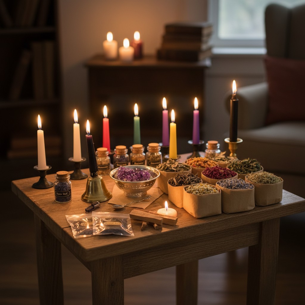 All-In-One Witch Starter Kit - 60PCS Crystals, Herbs & Unique Tools for Rituals
