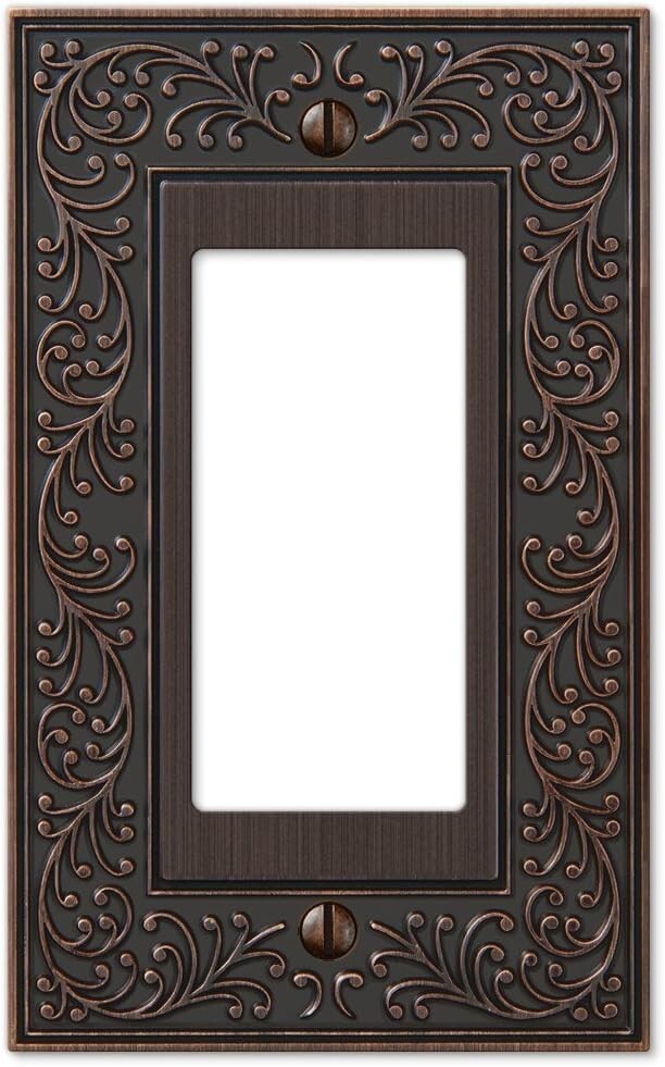 Amerelle 43RVB English Garden Wallplate 1 Rocker Aged 1 Bronze New Amerelle 43RVB English Garden Wallplate 1 Rocker Aged 1 Bronze New