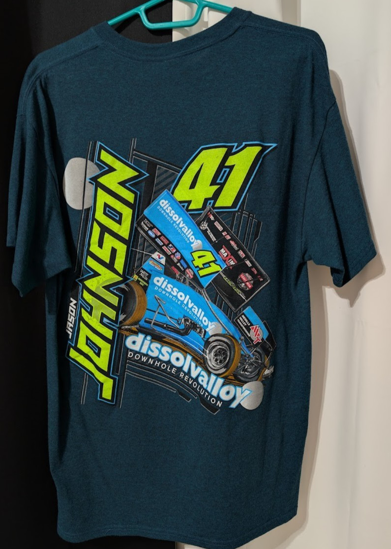 Jason Johnson 2018 Sprint Car T-Shirt Size L. World of Outlaws. Ragin Cajun