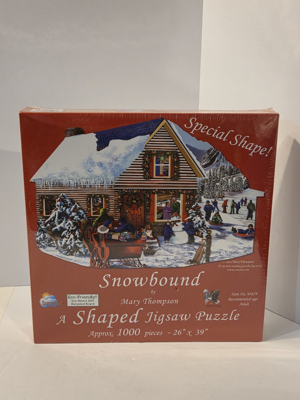 Sealed SunsOut Snowbound Shaped Jigsaw Puzzle Mary Thompson New Rare Puzzle