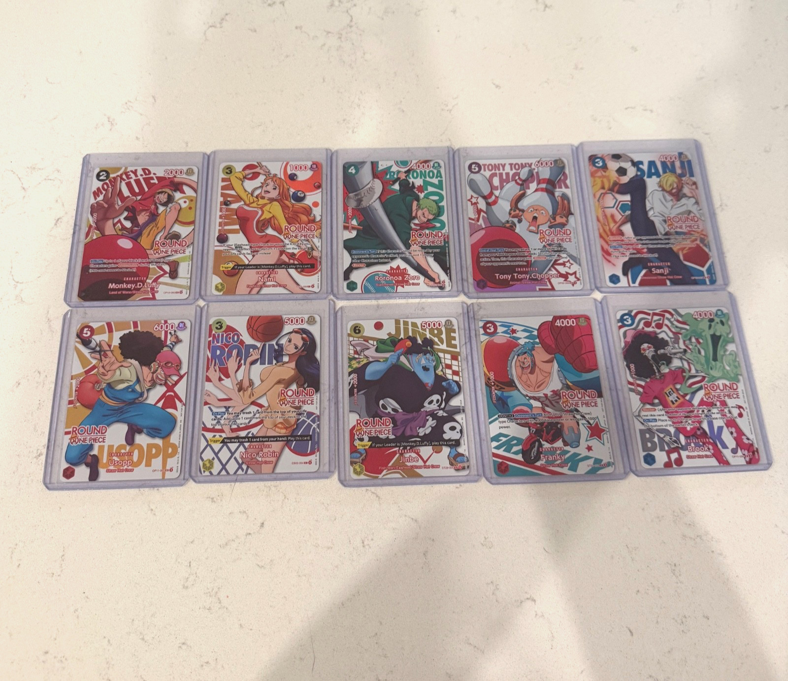 Bandai One Piece Card Game Round 1 Promo 10 Card FULL SET English NM Bandai One Piece Card Game Round 1 Promo 10 Card FULL SET English NM