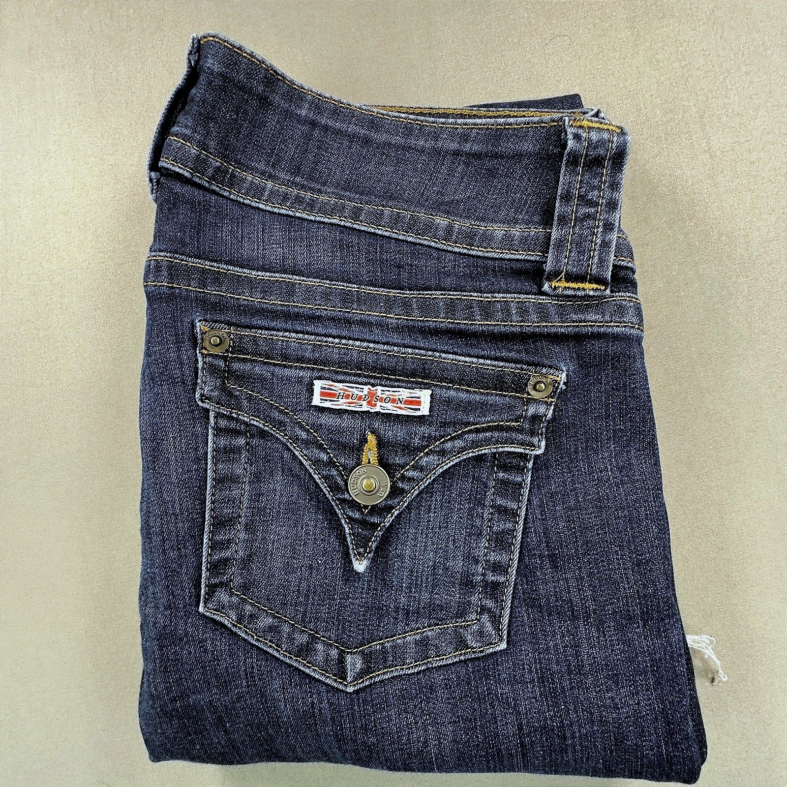 Hudson Jeans Bootcut Womens 27 Blue Excellent Raw Hem Low Rise Frayed Y2K Denim Hudson Jeans Bootcut Womens 27 Blue Excellent Raw Hem Low Rise Frayed Y2K Denim