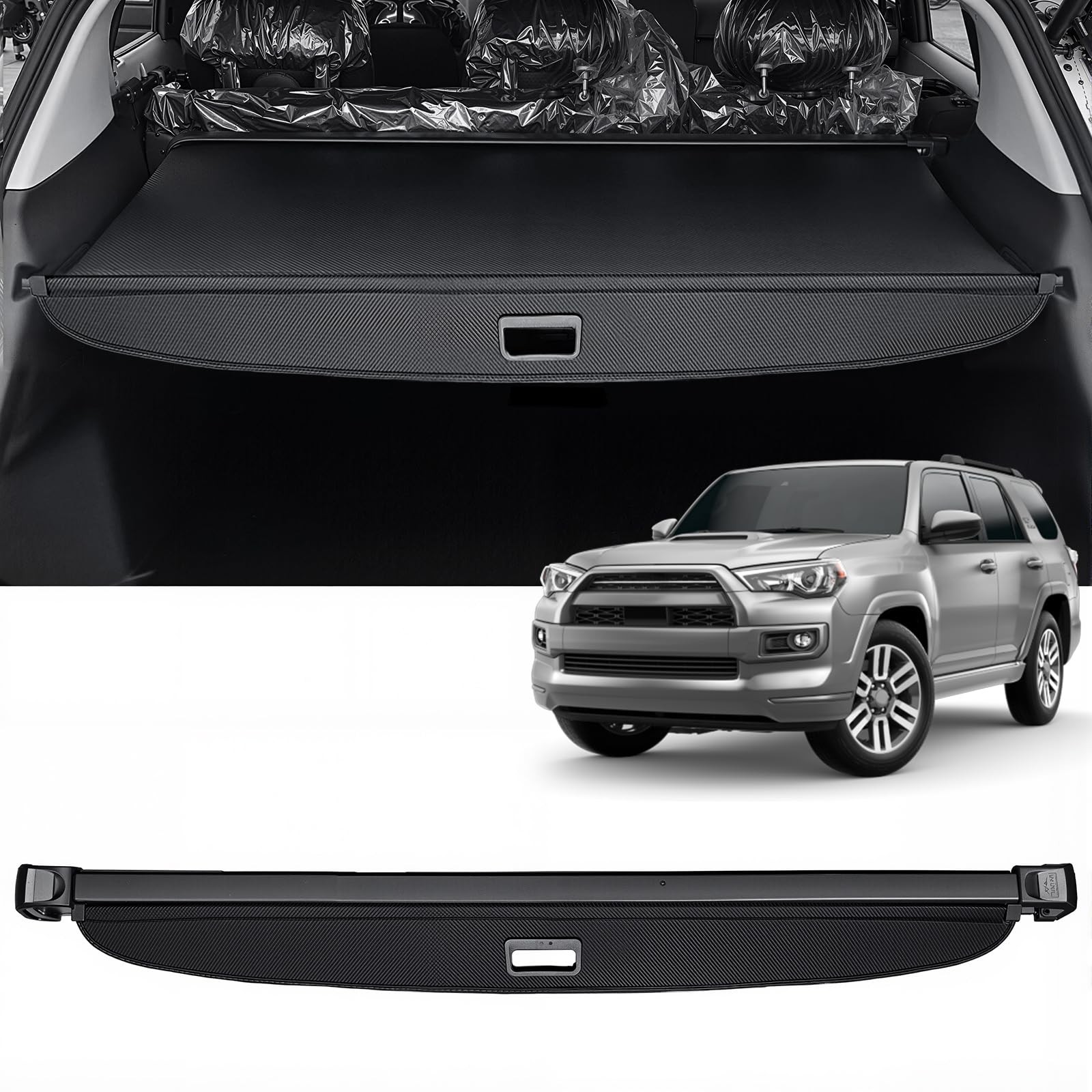 AUXKO Retractable Cargo Cover Toyota 4Runner 2010-2024 Carbon Fiber Black