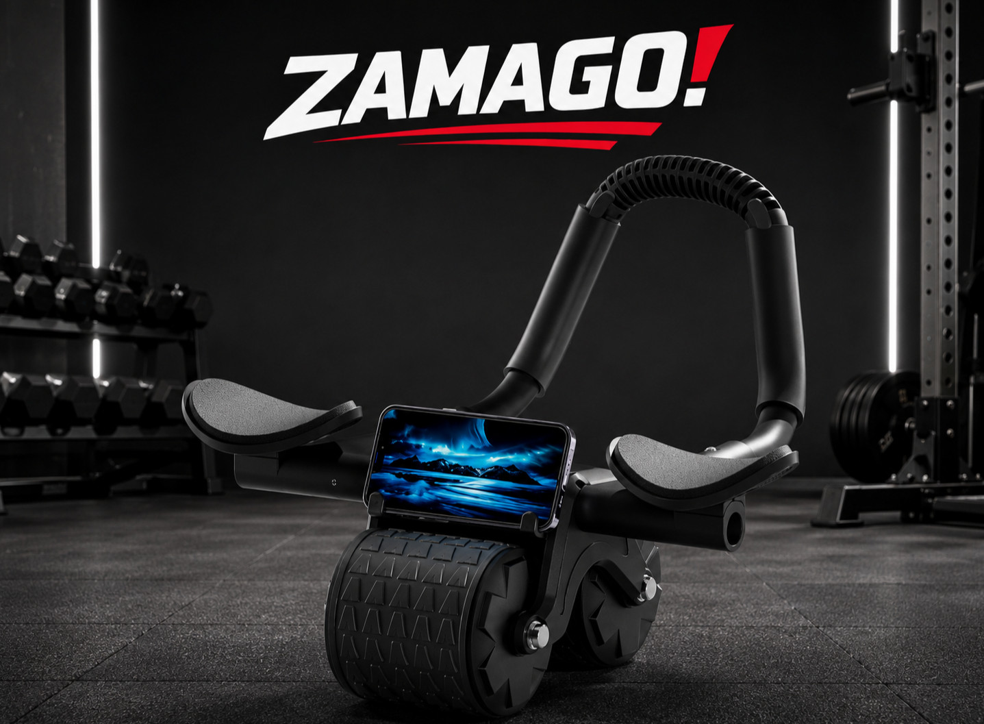 Ab Roller with Elbow Support - Abs Workout Automatic Rebound - ZAMAGO