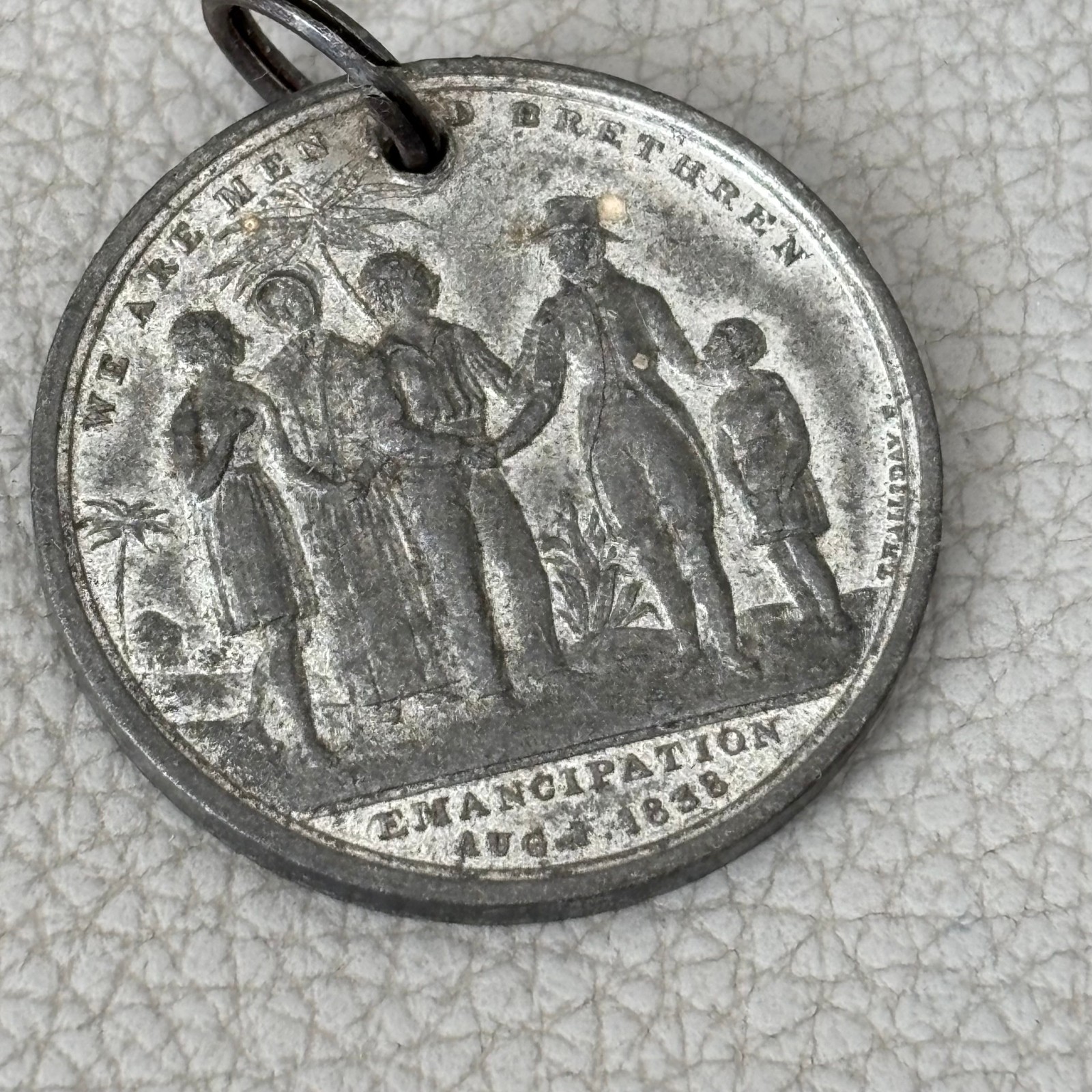 Antique 1838 Medal Commemorating the End of Slavery / Emancipation West Indies